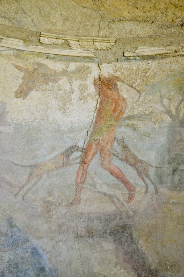 Fresco in Pompeii, Italy stock photos Fresco in Pompeii, Italy stock photos