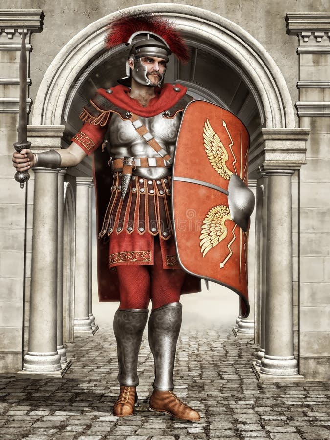 Ancient Roman soldier vector illustration