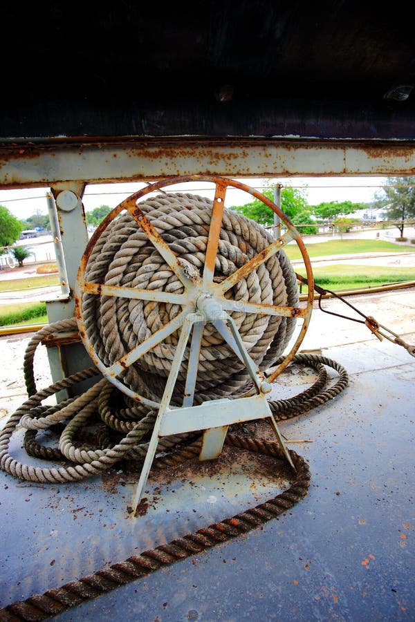 Ancient rope reel stock image. Image of power, reel, winch 71693579