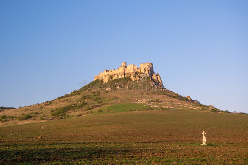 Ancient ruin of Spis Castle, Slovakia in sunrise light