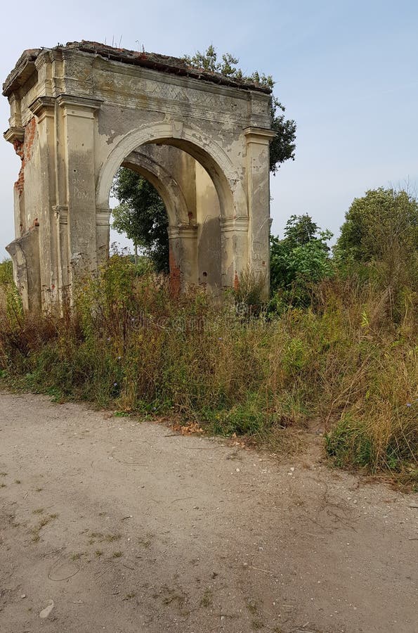 Ancient Ruins of the Gate in the Manor Stock Photo Image of gothic