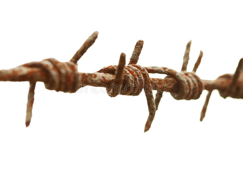 Ancient rusty barbed wire royalty free stock image