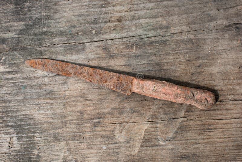 Ancient rusty knife royalty free stock photography