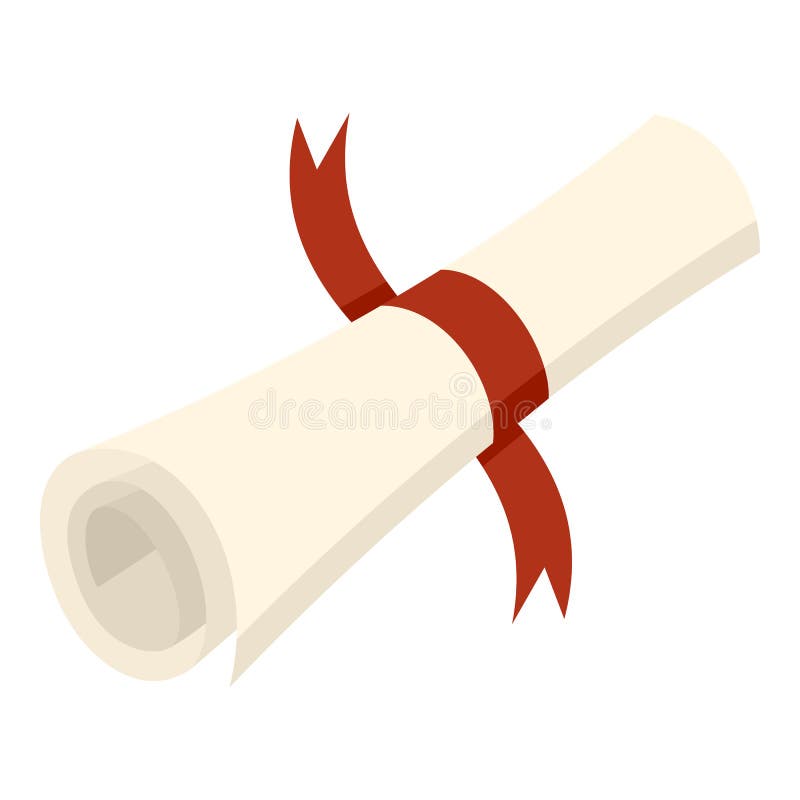 Ancient Scroll Flat Icon Isolated on White vector illustration