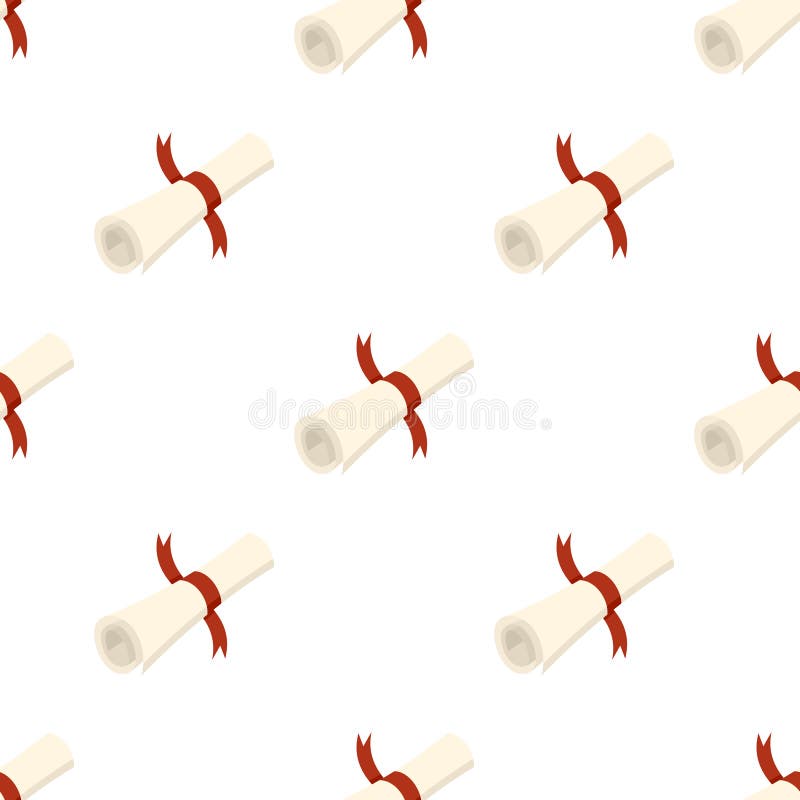 Ancient Scroll Icon Seamless Pattern stock illustration