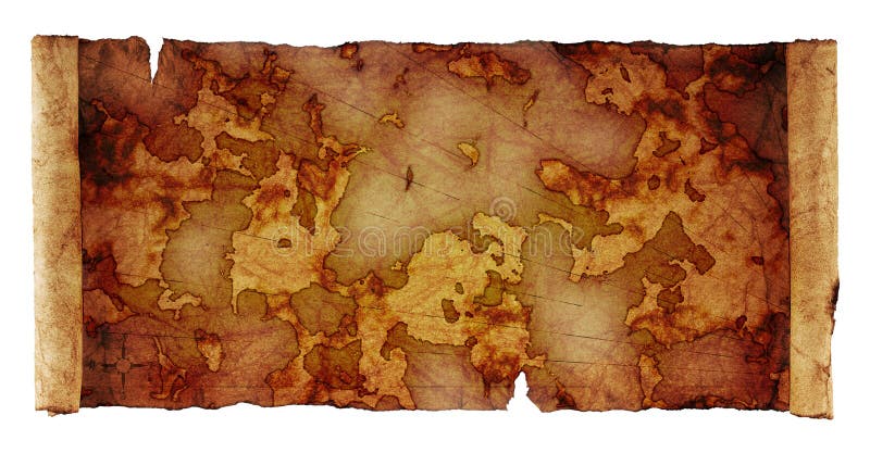 Ancient scroll map royalty free illustration