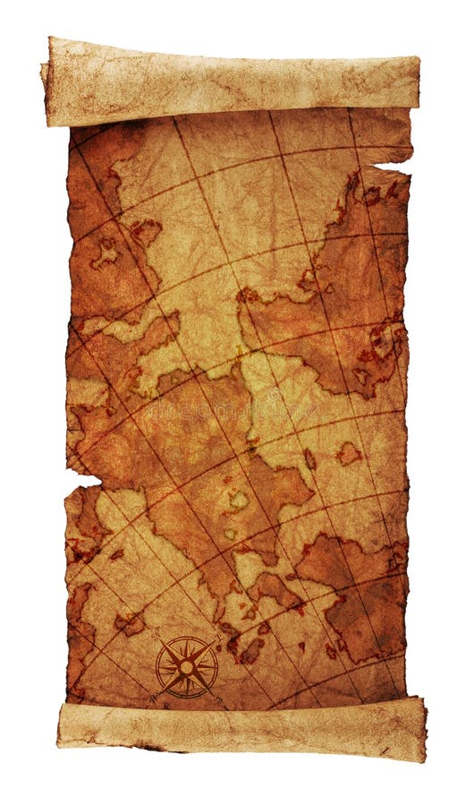 Ancient scroll map vector illustration