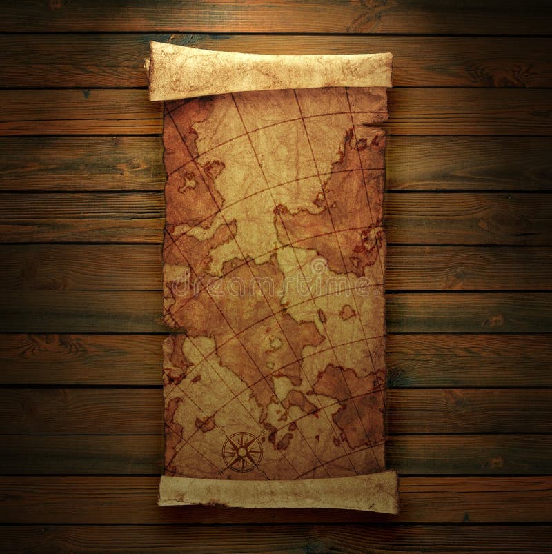 Ancient scroll map royalty free illustration