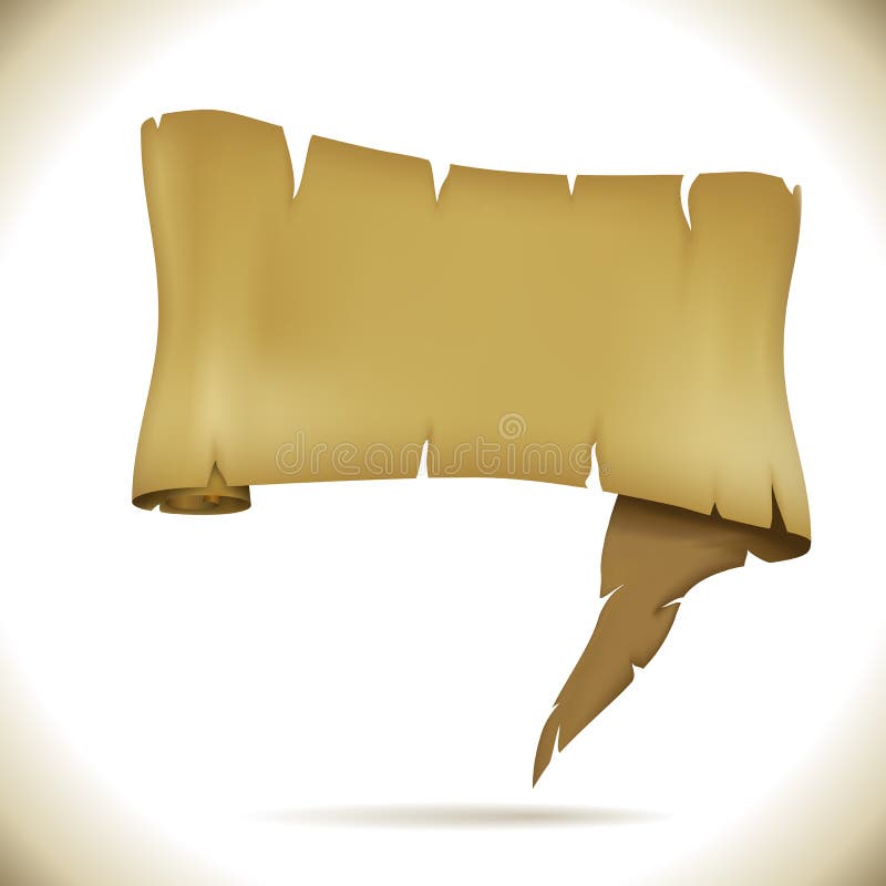 Ancient scroll speech balloon royalty free illustration