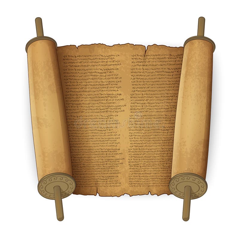 Ancient scrolls with text vector illustration