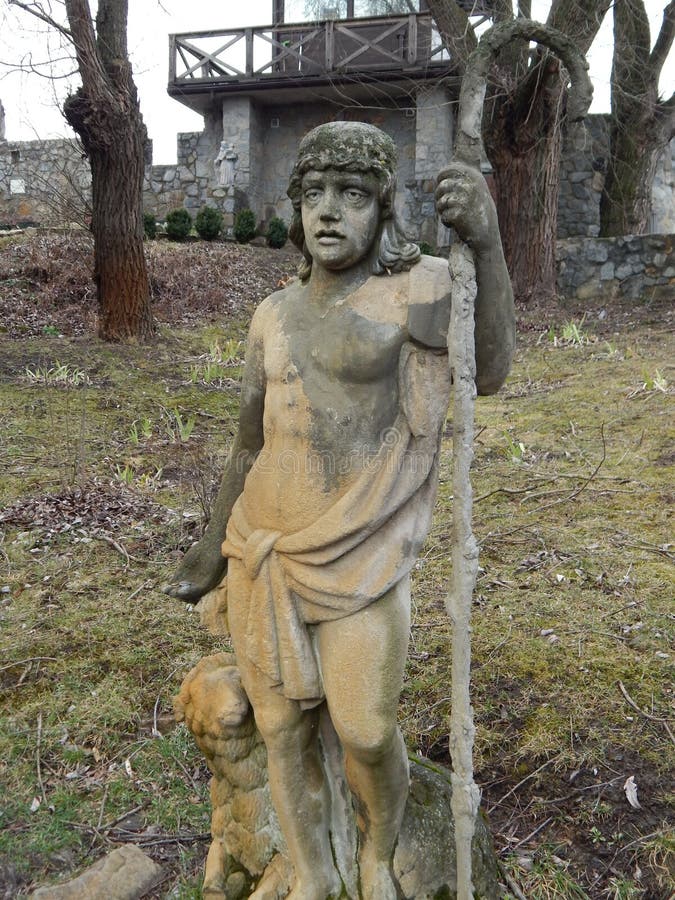Ancient Sculpture in the Garden Stock Image Image of monument, white