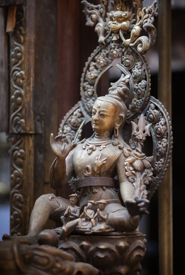 Ancient statue of a bodhisattva of Avalokiteshvara.