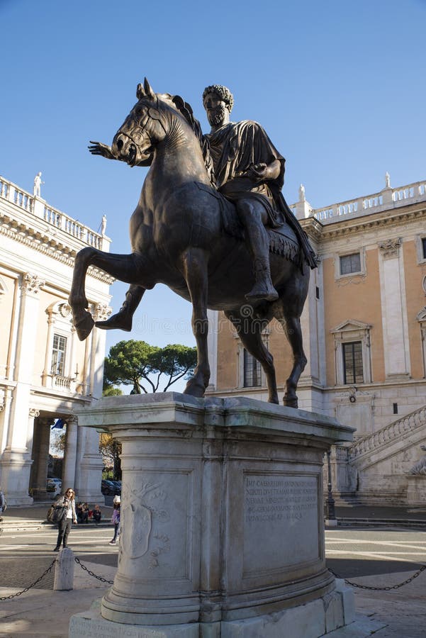 Ancient Roman Equestrian Statue Isolated Stock Image Image of look