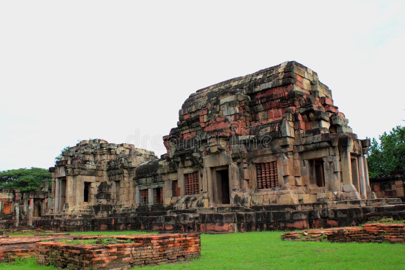 ancient stone carving at korat thailand