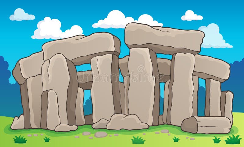 Ancient stone monument theme 2 stock illustration
