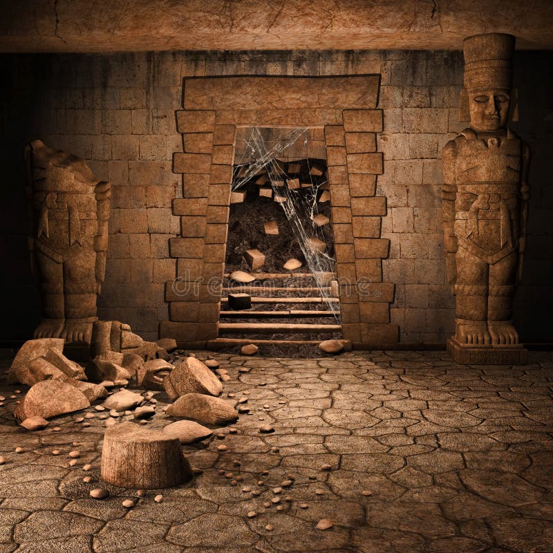 Ancient stone temple vector illustration