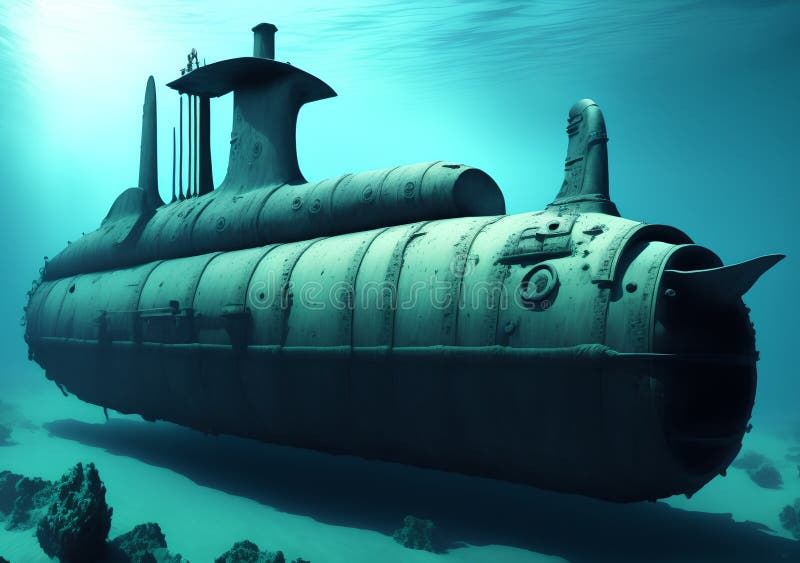 Ancient Submarine, Generative AI Illustration Stock Illustration ...