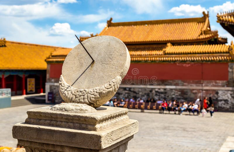 Ancient sundial in the Forbidden City - Beijing royalty free stock photos Ancient sundial in the Forbidden City - Beijing royalty free stock photos