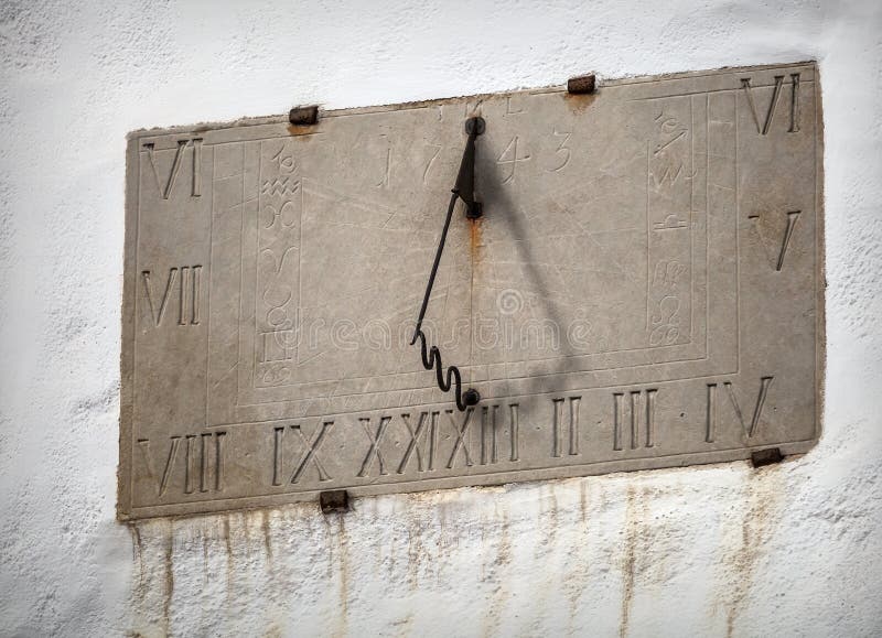 Ancient sundial with signs of the zodiac