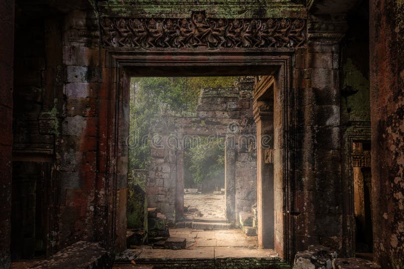 Temple Ruin Interior Background