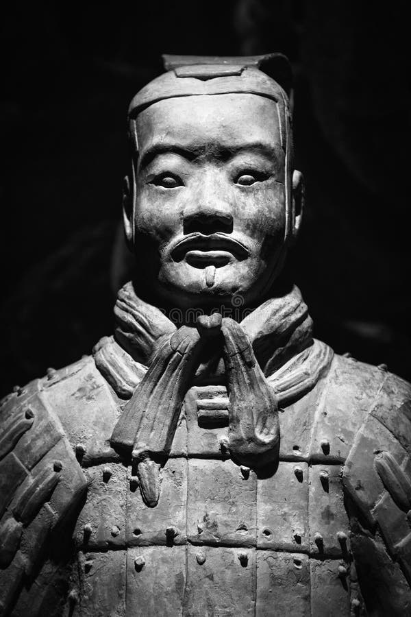 Ancient Terracotta Sculpture of a Chinese Soldier Editorial Image