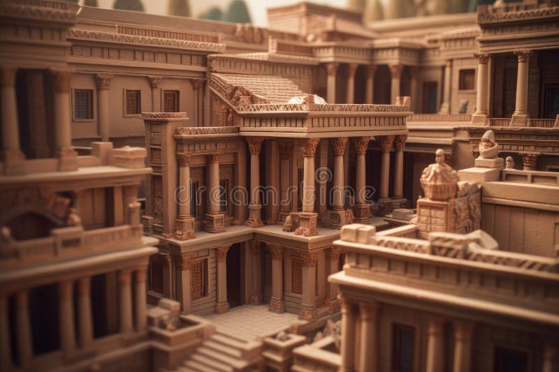 Ancient time architecture city. Sand sunset. Generate Ai. Ancient time architecture city. Sand sunset. Generate Ai