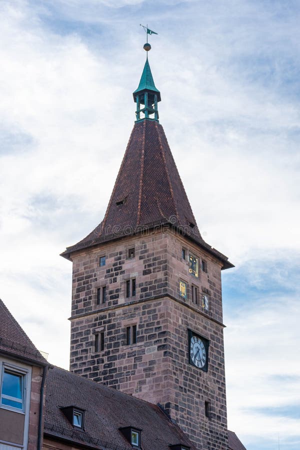 Ancient Tower in the Historic Center of Nuremberg Germany Stock Image ...