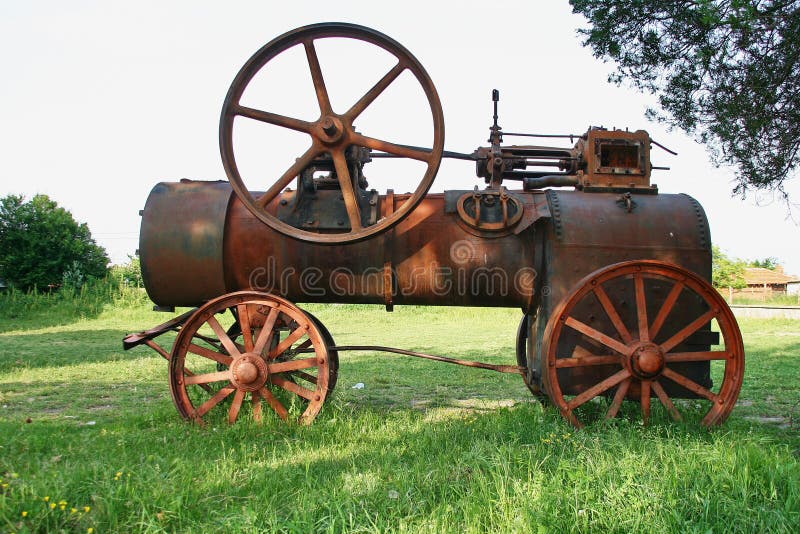 Ancient tractor stock photos