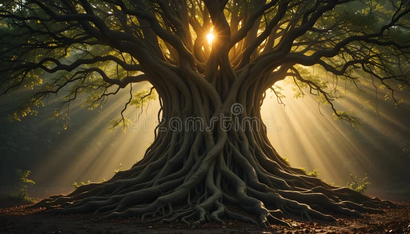 Ancient Tree of Light royalty free illustration