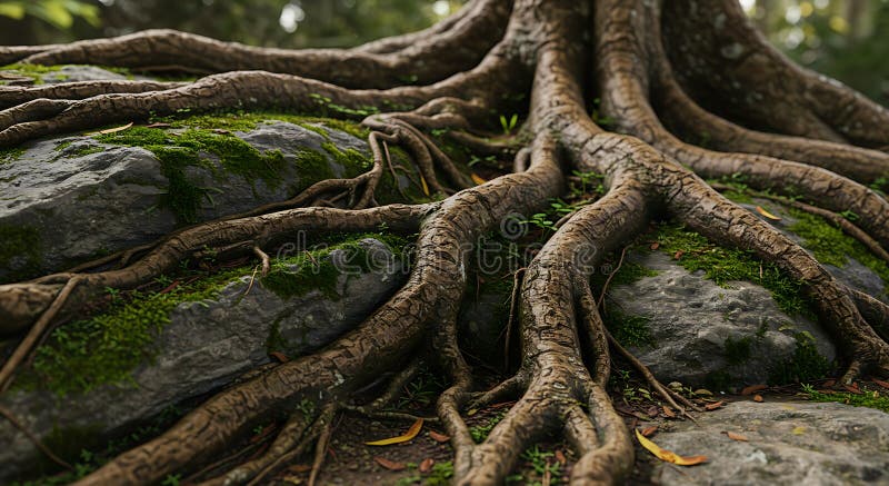 Ancient Tree Roots stock illustration