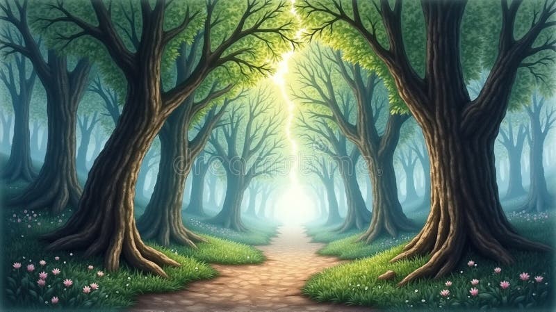 Ancient Tree Trail stock illustration