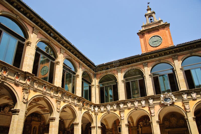 Ancient University of Bologna Main Courtyard Stock Photo Image of