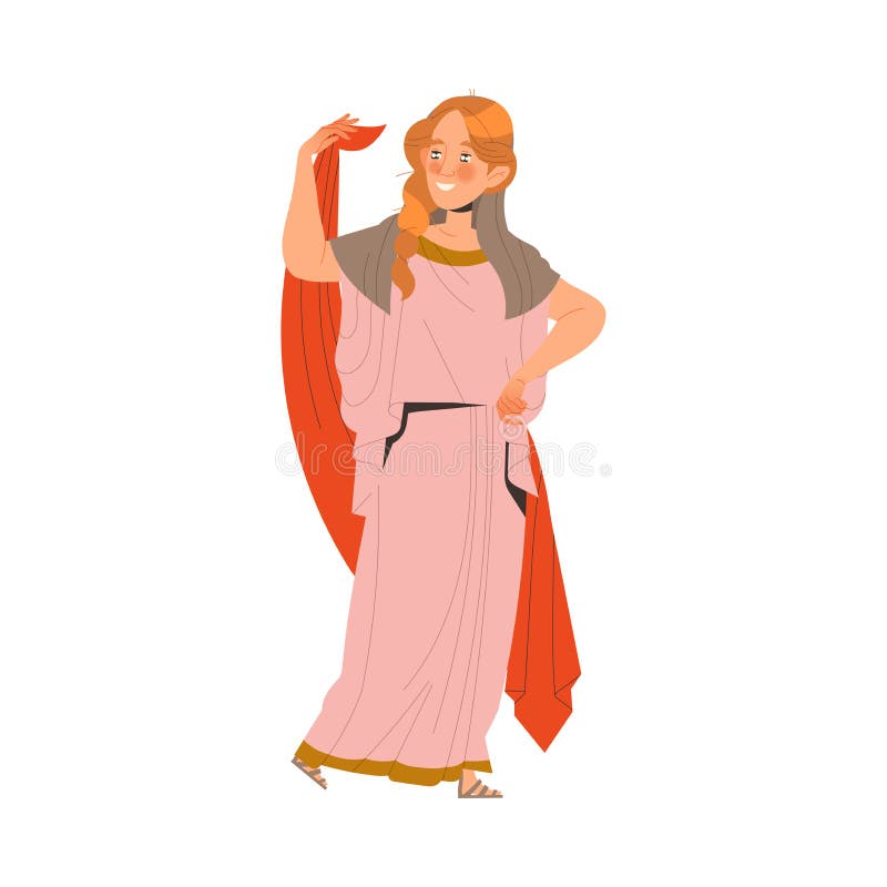 Ancient Woman Roman Character from Classical Antiquity Vector ...