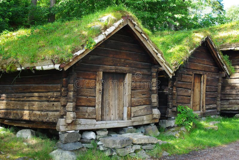 Ancient wooden huts