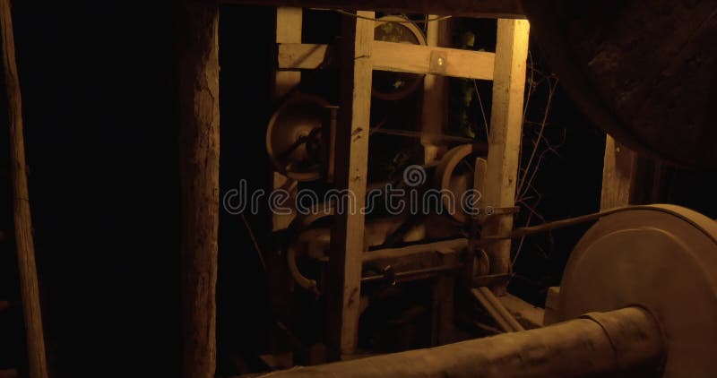 Ancient Wooden Sawmill Machinery stock video