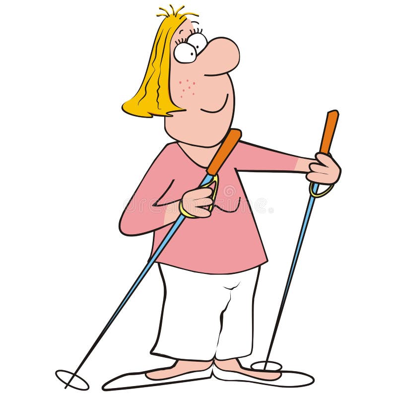Andar-senhora nórdica ilustração stock Andar-senhora nórdica ilustração stock