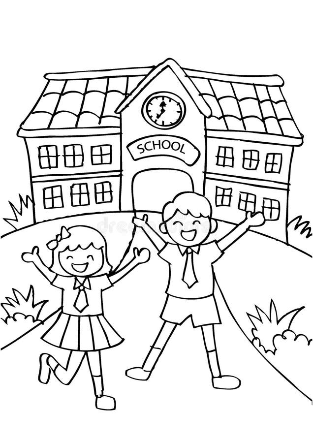 Andare a scuola sveglio dei bambini illustrazione di stock Andare a scuola sveglio dei bambini illustrazione di stock