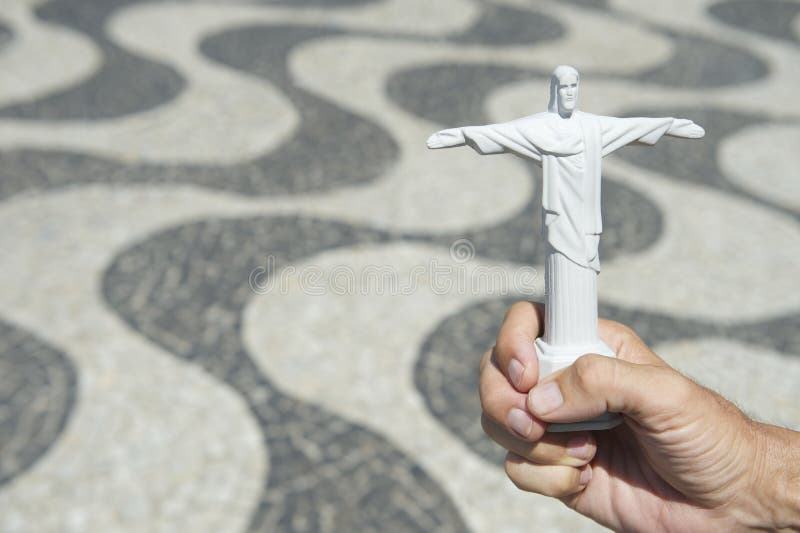 Andenken Corcovado touristische Copacabana-Promenade Rio Brazil lizenzfreie stockfotografie Andenken Corcovado touristische Copacabana-Promenade Rio Brazil lizenzfreie stockfotografie