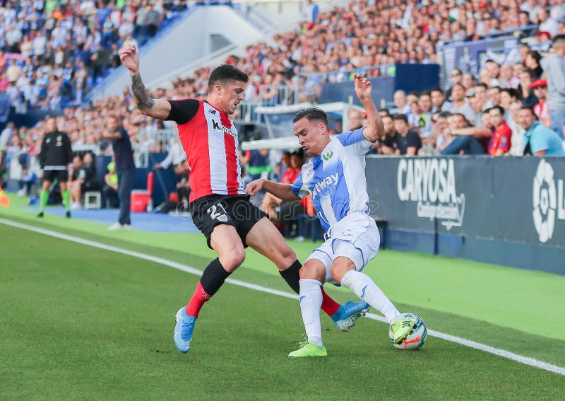 Ander Capa and Roque Mesa during CD. Leganés - Athletic Bilbao. Butarque Stadium, Leganes, Madrid, 25 September 2019.