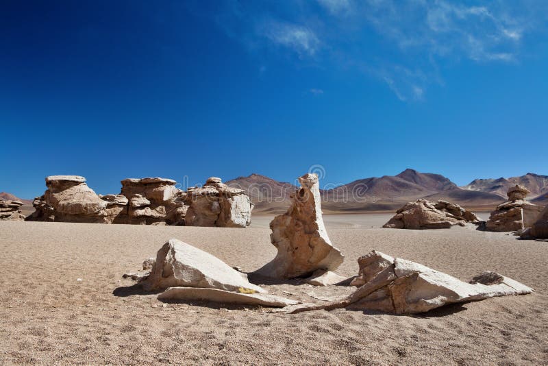 Andes deserterar eroderat lägga rockssanden