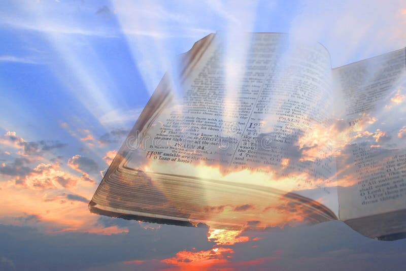 Andliga ljusa strålar för bibel fotografering för bildbyråer Andliga ljusa strålar för bibel fotografering för bildbyråer