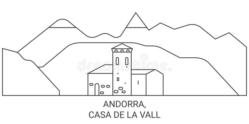 Andorra casa de la vall punto de referencia de viaje ilustración vectorial