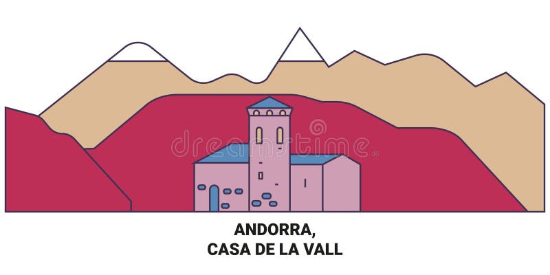 Andorra casa de la vall punto de referencia de viaje ilustración vectorial