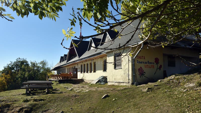 Andrej Kmet cottage situated on the summit of the tallest mountain Sitno in Stiavnica mountains - Slovakia. Andrej Kmet cottage situated on the summit of the tallest mountain Sitno in Stiavnica mountains - Slovakia