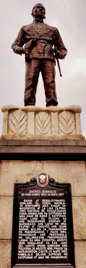 Andres Bonifacio Monument Local: Liwasan bonifacio, Manila Filipinas foto de stock Andres Bonifacio Monument Local: Liwasan bonifacio, Manila Filipinas foto de stock