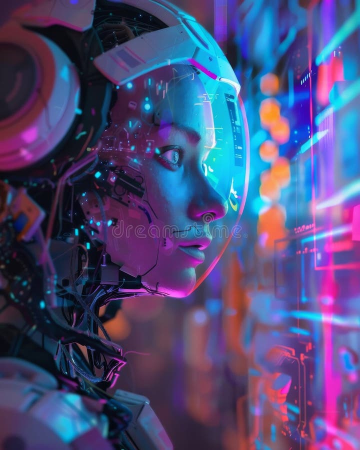 An Android Artist Creating Digital Art Illustrating the Intersection of(06)