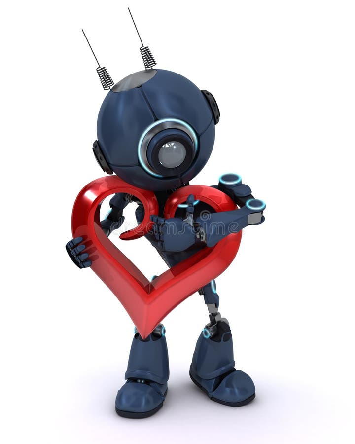Android con el corazón libre illustration Android con el corazón libre illustration