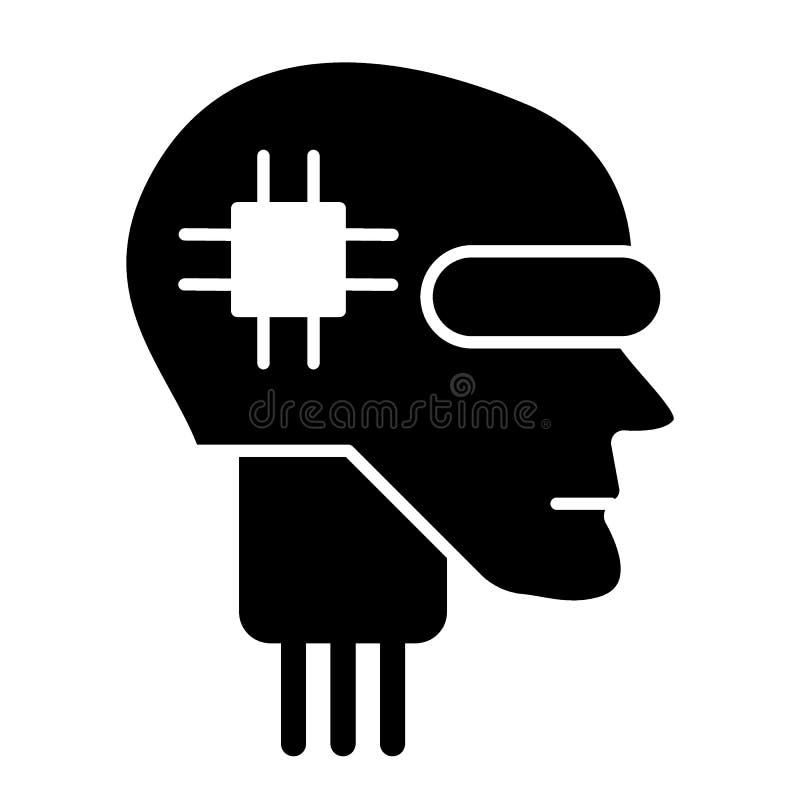Android head fast symbol Vektorillustration för konstgjord intelligens som isoleras på vit Design för stil för robotframsidaskåra royaltyfri illustrationer