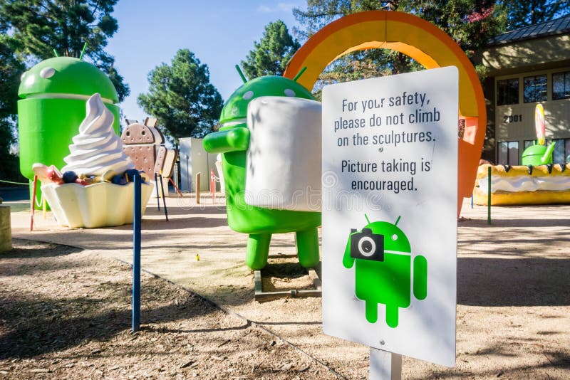 The Android Lawn Statues royalty free stock image