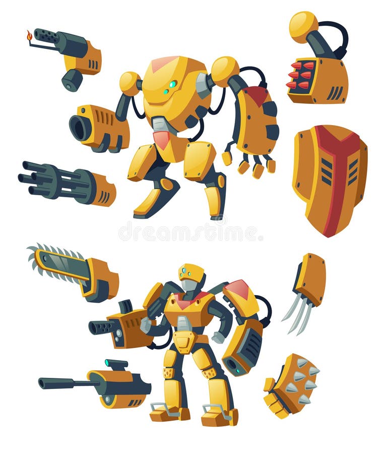 Androïdes de vecteur, robots, humanoïdes de cyborg illustration stock Androïdes de vecteur, robots, humanoïdes de cyborg illustration stock